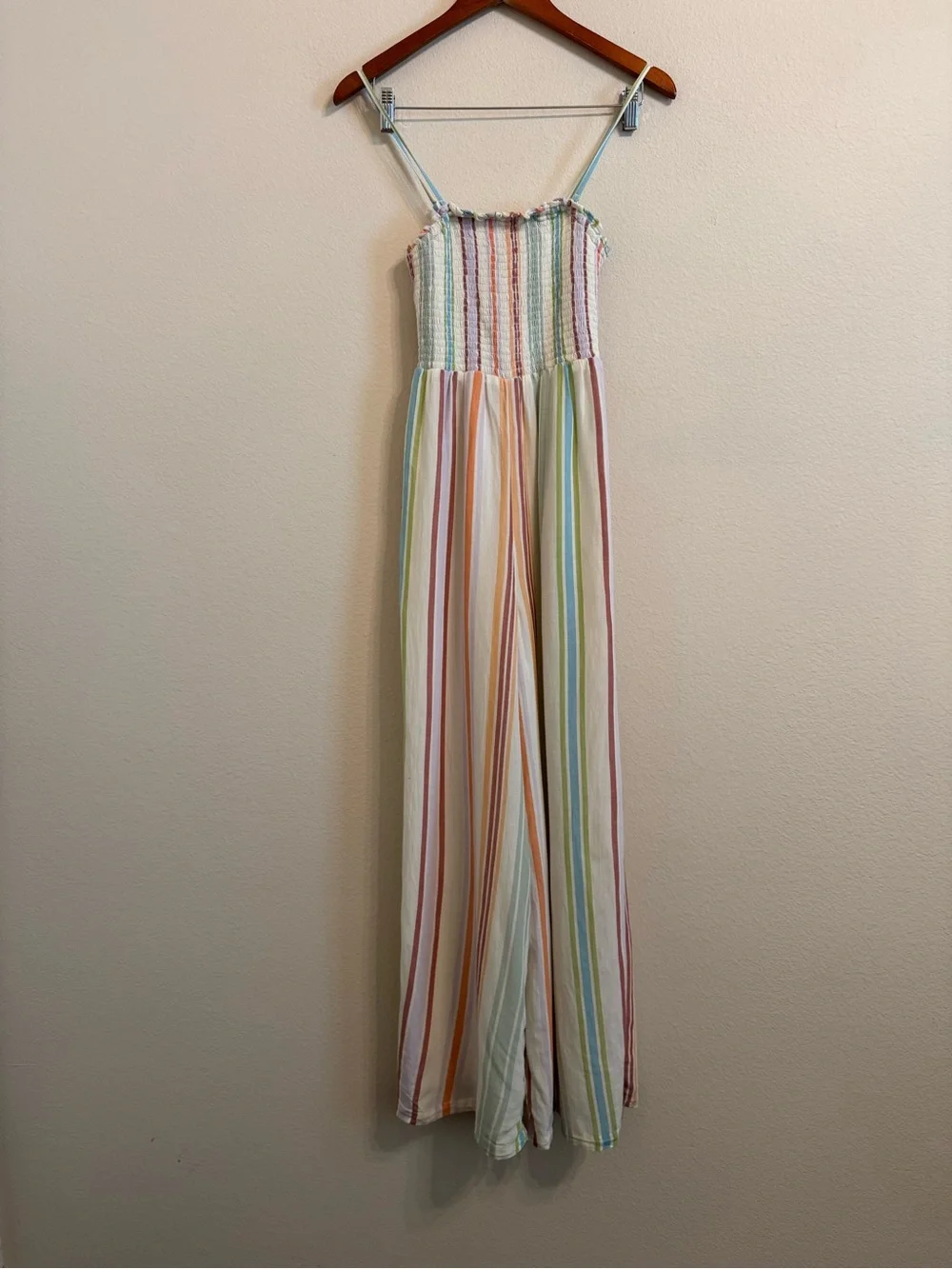 American Eagle Stripe Wide Leg Lined Jumpsuit